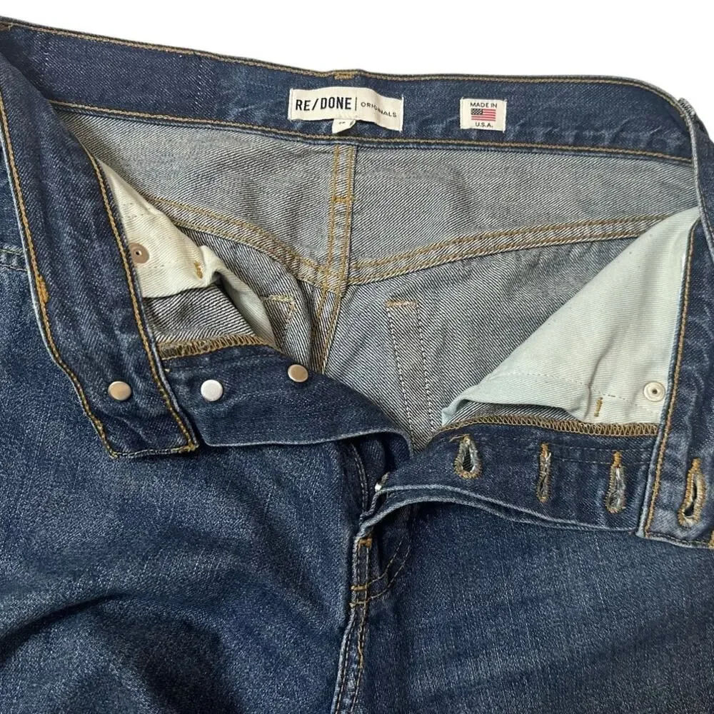 Re/Done High Waist Button Fly Straight Leg Jean